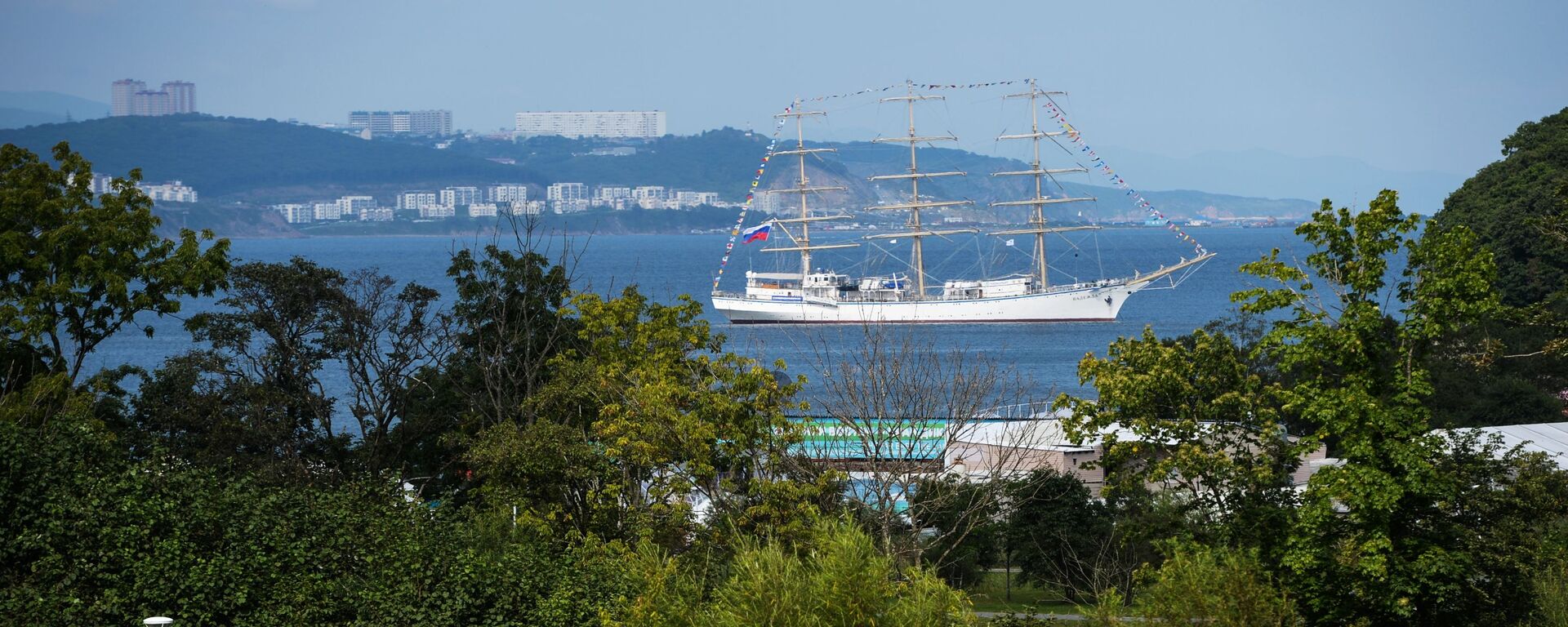 Quang cảnh bờ vịnh Ayaks từ khuôn viên Đại học tổng hợp liên bang Viễn Đông (FEFU) trên đảo Russky ở Vladivostok - Sputnik Việt Nam, 1920, 03.09.2025