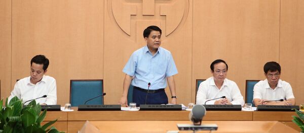 Chủ tịch UBND thành phố Hà Nội Nguyễn Đức Chung phát biểu chỉ đạo buổi làm việc. - Sputnik Việt Nam