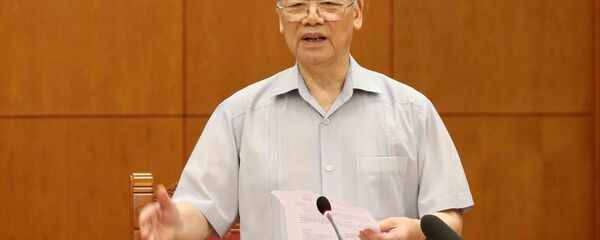 Tổng Bí thư, Chủ tịch nước Nguyễn Phú Trọng phát biểu kết luận cuộc họp.  - Sputnik Việt Nam