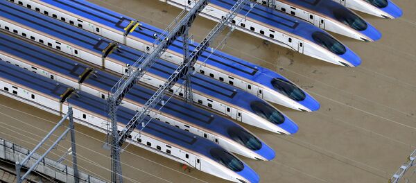 Ga xe lửa ở Nagano, Nhật Bản, bị ngập lụt bởi cơn bão Hagibis - Sputnik Việt Nam