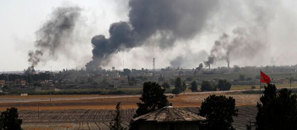 Khói thuốc ở thành phố Tel Abyad của Syria - Sputnik Việt Nam