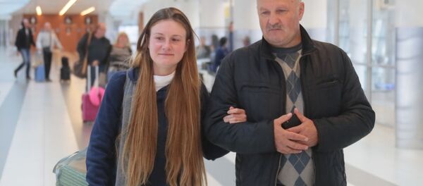 Maria Butina, được ra tù tại Hoa Kỳ, tại Sân bay Quốc tế Sheremetyevo được đặt theo tên của A.S. Pushkin ở Moscow. - Sputnik Việt Nam