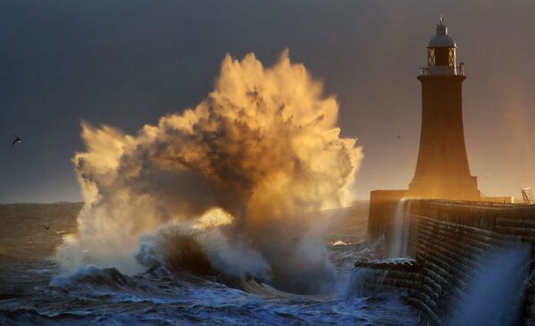 Với bức ảnh “Exploding Wave, Tynemouth UK” (Sóng cồn, Tynemouth, Anh) nhiếp ảnh gia Owen Humphreys lọt vào vòng chung kết của cuộc thi Weather Photographer of the Year 2019  - Sputnik Việt Nam