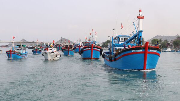 Đội tàu cá của tỉnh Ninh Thuận vươn khơi khai thác hải sản. - Sputnik Việt Nam