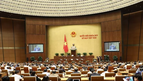 Bộ trưởng Bộ Kế hoạch và Đầu tư Nguyễn Chí Dũng, thừa ủy quyền của Thủ tướng Chính phủ trình bày Tờ trình về dự án Luật Đầu tư (sửa đổi). - Sputnik Việt Nam