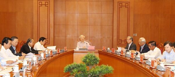 Tổng Bí thư, Chủ tịch nước Nguyễn Phú Trọng phát biểu chỉ đạo cuộc họp.  - Sputnik Việt Nam