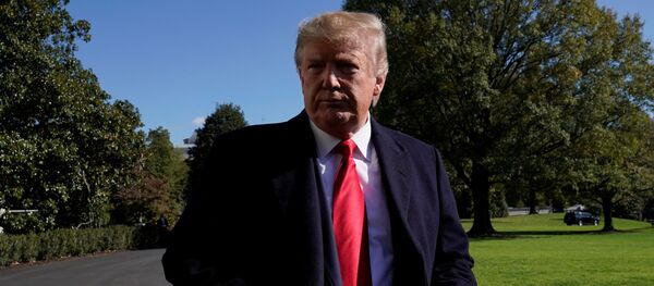 Tổng thống Mỹ Donald Trump nói chuyện với giới truyền thông về bãi cỏ phía Nam của Nhà Trắng ở Washington - Sputnik Việt Nam