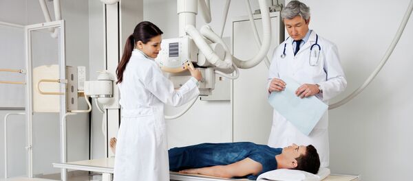 Bệnh nhân trong phòng chụp X-quang Bệnh nhân trong phòng chụp X-quang - Sputnik Việt Nam