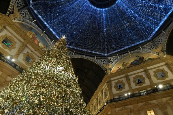 Cây thông Noel với pha lê Swarovski ở Milan, năm 2019 - Sputnik Việt Nam
