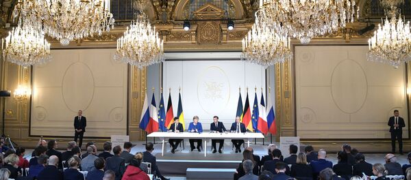 Các nhà lãnh đạo nhóm bộ tứ Normandy Các nhà lãnh đạo nhóm bộ tứ Normandy - Sputnik Việt Nam