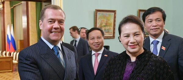 Thủ tướng Nga D. Medvedev gặp, Chủ tịch Quốc hội Việt Nam Nguyễn Thị Kim Ngân  - Sputnik Việt Nam