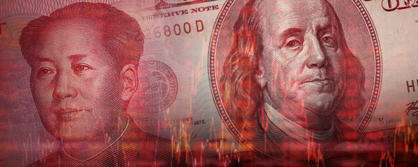 Tiền tệ của Trung Quốc và Hoa Kỳ trên nền của biểu đồ - Sputnik Việt Nam