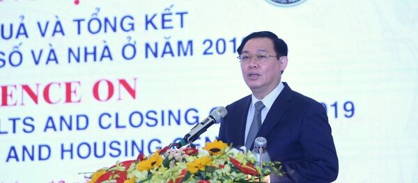 Phó Thủ tướng, Trưởng ban Ban Chỉ đạo tổng điều tra dân số và nhà ở Trung ương Vương Đình Huệ phát biểu chỉ đạo.  - Sputnik Việt Nam