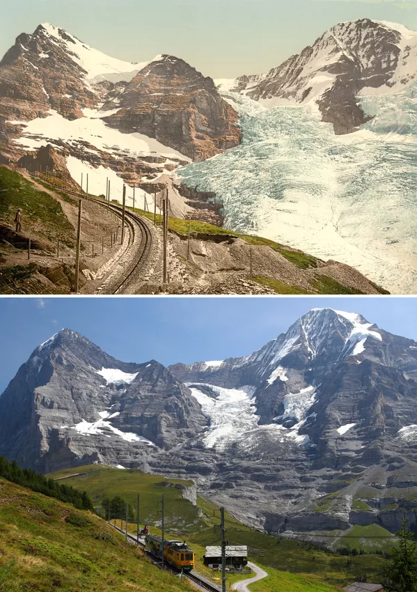 Dẫy Alps của Thụy Sĩ tại Wengen giai đoạn 1890-1900 và năm 2019 Dẫy Alps của Thụy Sĩ tại Wengen giai đoạn 1890-1900 và năm 2019 - Sputnik Việt Nam