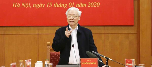 Tổng Bí thư, Chủ tịch nước Nguyễn Phú Trọng phát biểu kết luận phiên họp.  - Sputnik Việt Nam