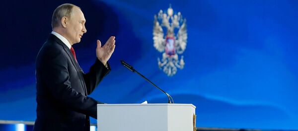 Vladimir Putin nói trong Thông điệp gửi Quốc hội Liên bang. Vladimir Putin nói trong Thông điệp gửi Quốc hội Liên bang. - Sputnik Việt Nam
