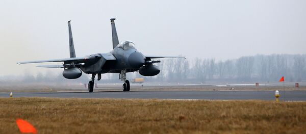 Máy bay F-15C của Mỹ tại sân bay Máy bay F-15C của Mỹ tại sân bay - Sputnik Việt Nam