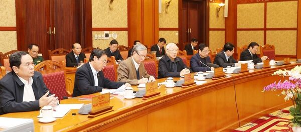 Tổng Bí thư, Chủ tịch nước Nguyễn Phú Trọng phát biểu kết luận Tổng Bí thư, Chủ tịch nước Nguyễn Phú Trọng phát biểu kết luận - Sputnik Việt Nam