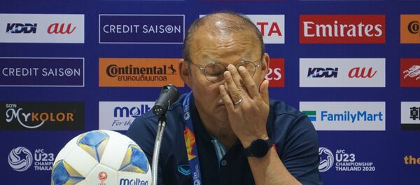 HLV Park Hang Seo họp báo sau trận đấu giữa U23 Việt Nam-U23 CHDCND Triều Tiên HLV Park Hang Seo họp báo sau trận đấu giữa U23 Việt Nam-U23 CHDCND Triều Tiên - Sputnik Việt Nam