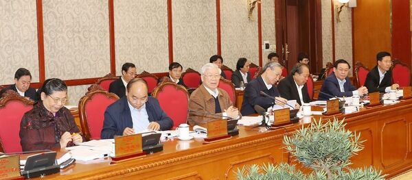 Tổng Bí thư, Chủ tịch nước Nguyễn Phú Trọng phát biểu kết luận cuộc họp. Tổng Bí thư, Chủ tịch nước Nguyễn Phú Trọng phát biểu kết luận cuộc họp. - Sputnik Việt Nam