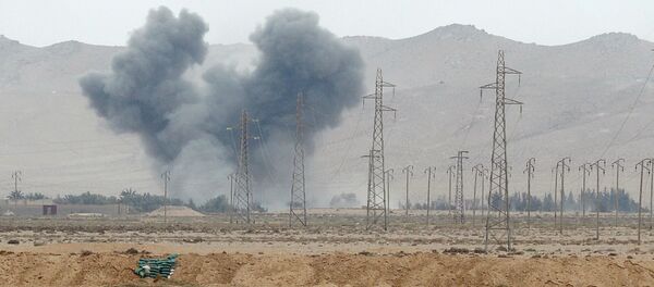 Cuộc pháo binh dọn đường của quân đội chính phủ Syria ở Palmyra - Sputnik Việt Nam