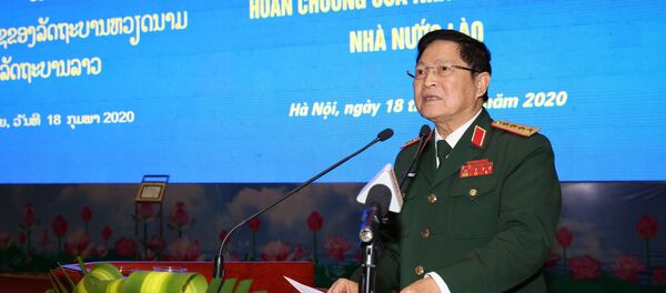 Đại tướng Ngô Xuân Lịch, Uỷ viên Bộ Chính trị, Phó Bí thư Quân uỷ Trung ương, Bộ trưởng Bộ Quốc phòng phát biểu. - Sputnik Việt Nam