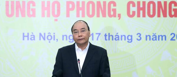 Thủ tướng Nguyễn Xuân Phúc phát biểu tại Lễ phát động toàn dân ủng hộ phòng, chống dịch COVID-19. - Sputnik Việt Nam