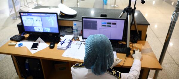 Khu kiểm tra thân nhiệt tại sân bay Nội Bài. - Sputnik Việt Nam