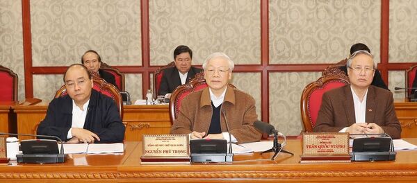 Tổng Bí thư, Chủ tịch nước Nguyễn Phú Trọng phát biểu kết luận cuộc họp. Tổng Bí thư, Chủ tịch nước Nguyễn Phú Trọng phát biểu kết luận cuộc họp. - Sputnik Việt Nam