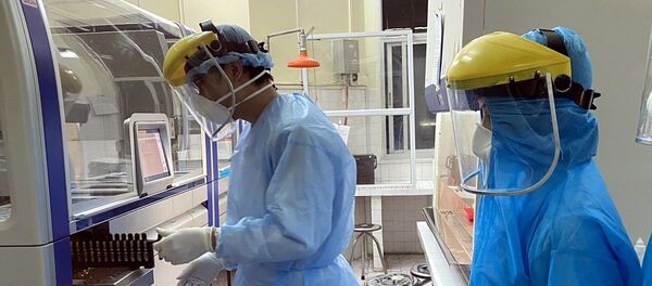 Tiến hành xét nghiệm xác định virus SARS-CoV-2 bằng máy sinh học phân tử Realtime PCR tự động tại thành phố Hải Phòng. Tiến hành xét nghiệm xác định virus SARS-CoV-2 bằng máy sinh học phân tử Realtime PCR tự động tại thành phố Hải Phòng. - Sputnik Việt Nam