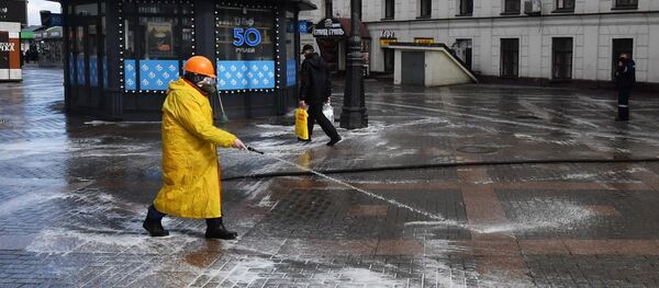 Khử trùng đường và vỉa hè ở Matxcơva - Sputnik Việt Nam