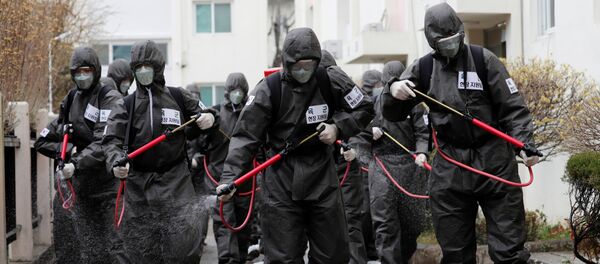 Khử trùng đường phố ở Hàn Quốc Khử trùng đường phố ở Hàn Quốc - Sputnik Việt Nam