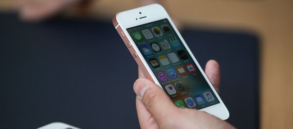 Điện thoại di động iPhone SE trong tay Điện thoại di động iPhone SE trong tay - Sputnik Việt Nam