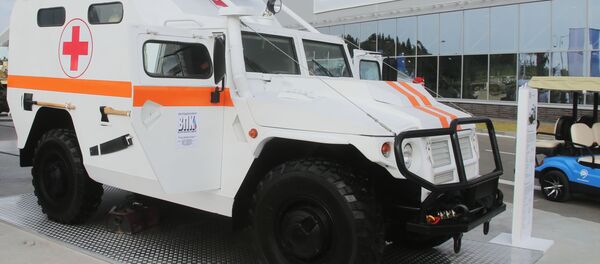 Xe bọc thép y tế Tigr tại diễn đàn kỹ thuật quân sự quốc tế Army-2017 tại khu vực Moscow Xe bọc thép y tế Tigr tại diễn đàn kỹ thuật quân sự quốc tế Army-2017 tại khu vực Moscow - Sputnik Việt Nam