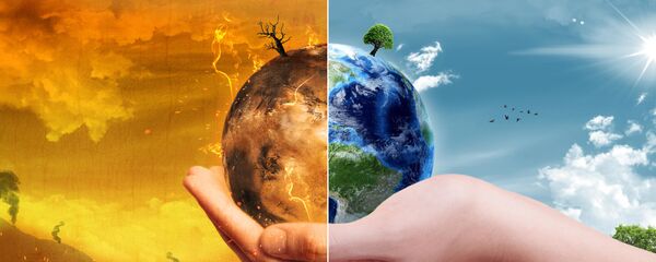 Trái đất trước và sau khi trái đất nóng lên. Trái đất trước và sau khi trái đất nóng lên. - Sputnik Việt Nam