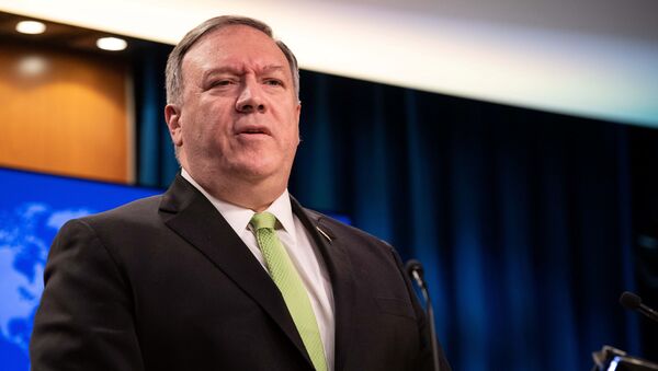 Ngoại trưởng Hoa Kỳ Mike Pompeo tại một cuộc họp báo ở Washington - Sputnik Việt Nam