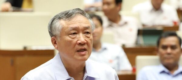 Chánh án Tòa án nhân dân tối cao Nguyễn Hòa Bình phát biểu giải trình, làm rõ vụ án Hồ Duy Hải. - Sputnik Việt Nam