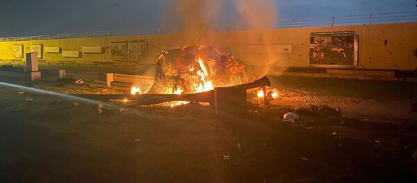 Hậu quả cuộc tấn công ở sân bay quốc tế Baghdad khiến cho tướng Qasem Suleimani bị giết chết. - Sputnik Việt Nam