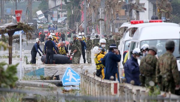 Sơ tán dân ở tỉnh Kumamoto, Nhật Bản - Sputnik Việt Nam