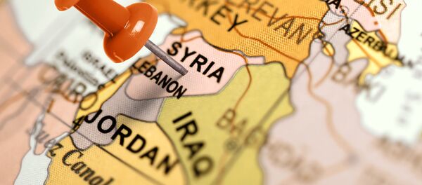 Bản đồ của Trung Đông: Syria được đánh dấu bằng ghim giấy - Sputnik Việt Nam